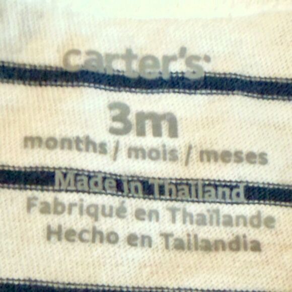 Carter’s Baby Girls Striped Lightweight Strawberry Graphic Tee. 3 Months. - Picture 3 of 4